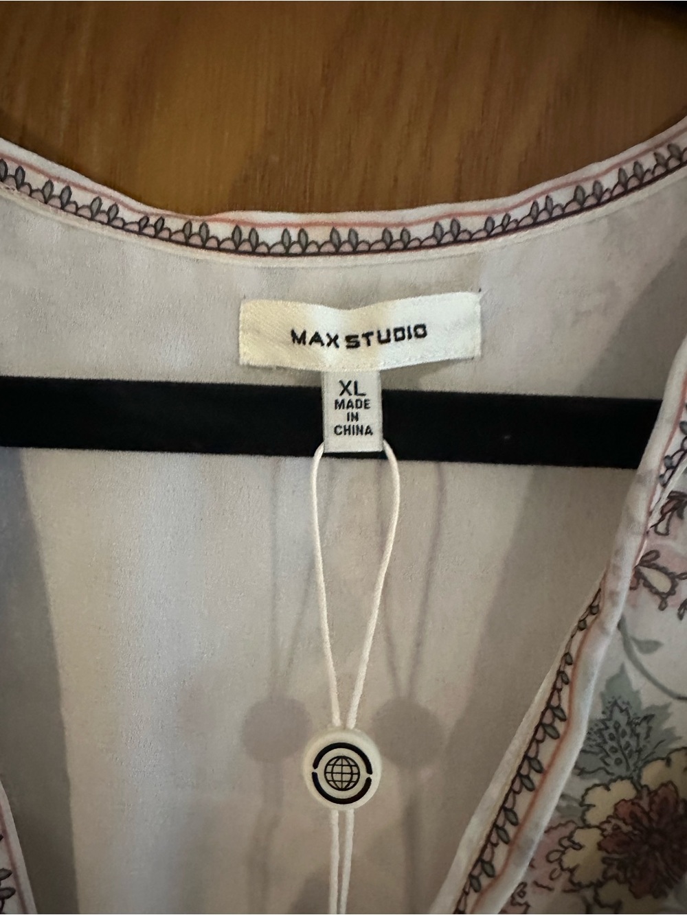 Max Studio Floral Mini Dress in Ivory with Rust and Sage - Picture 3 of 3